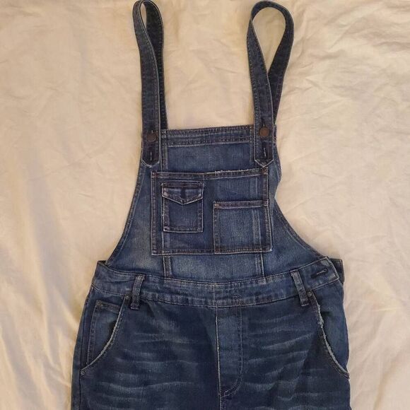 EUC Free People Blue Jean Overalls Size 30 - Picture 3 of 13